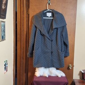 Coldwater Creek Gray Textured Pea Coat